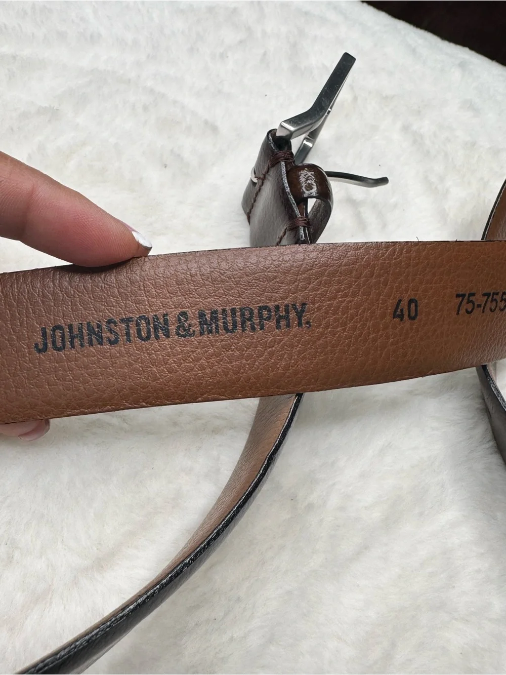 Johnston & Murphy Brown Italian Genuine Leather Belt Size 40